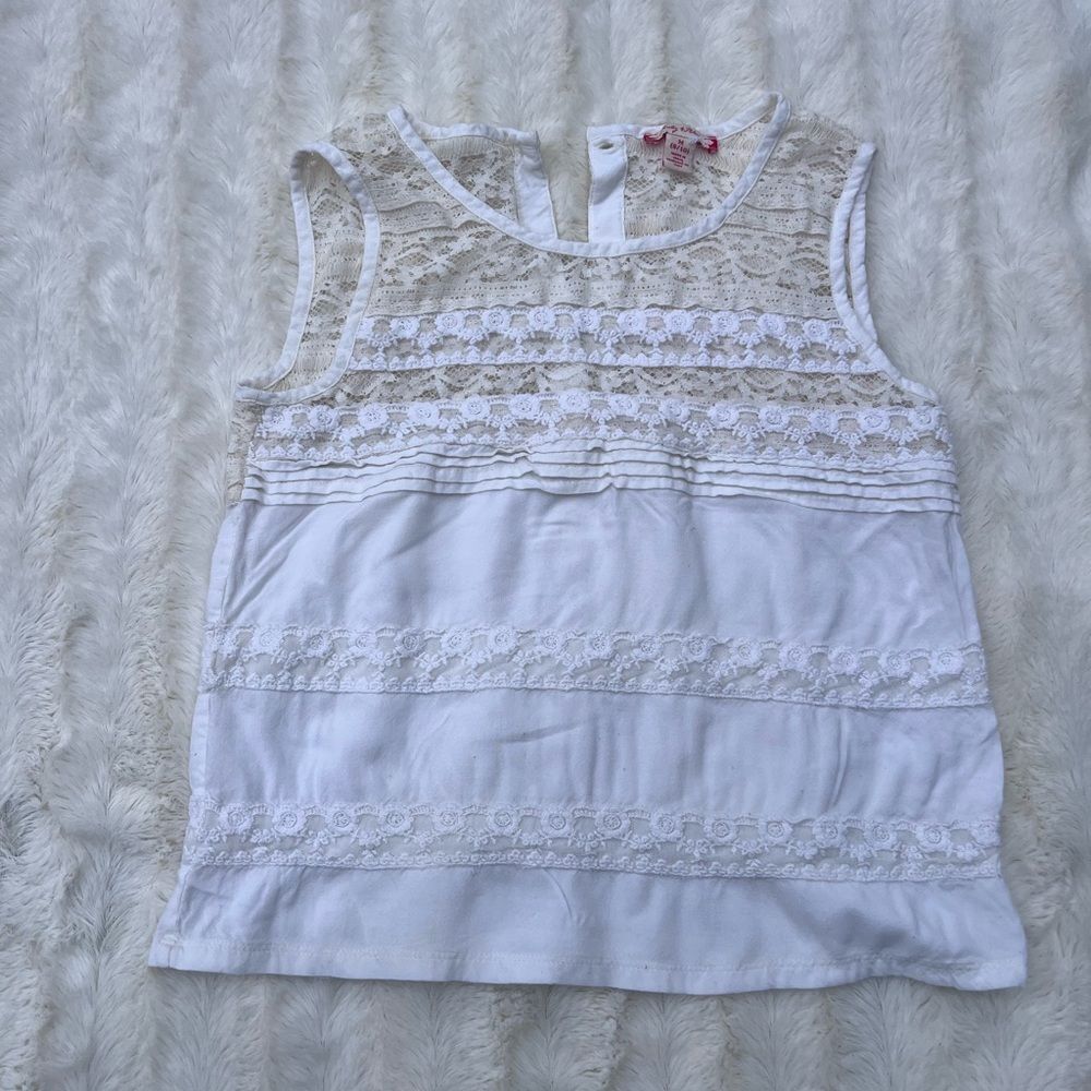 Arizona Ruby & Bloom Sleeveless Lace Tank Top Girls Size M (8-10)